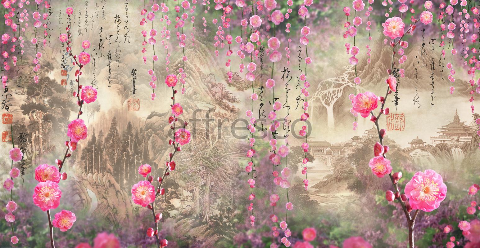 Японские цветы ,  арт. 7128. Фактура: Beze