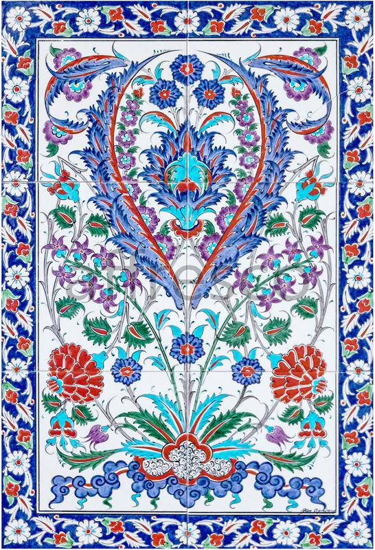 Фреска,  Восточный цветочный орнамент ,  арт. ID135660. Фактура: Beze